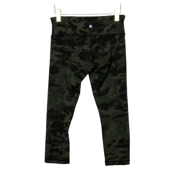 Lululemon Wunder Under Crop High Rise Camo Leggings Incognito Camo Size 6 - Picture 6 of 9